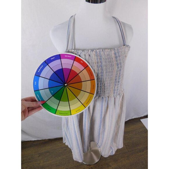 American Eagle 2XL Blue Striped Smocked Sundress Lined Cottagecore - Picture 8 of 12